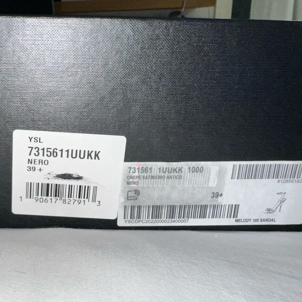 Authentic Saint Laurent Black Satin Chain Heels - Picture 5 of 10